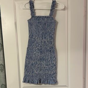 Gianni Bini Navy and White Textured Dress